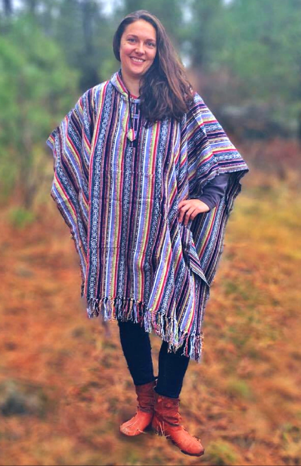 Brushed Cotton Poncho Hoodie