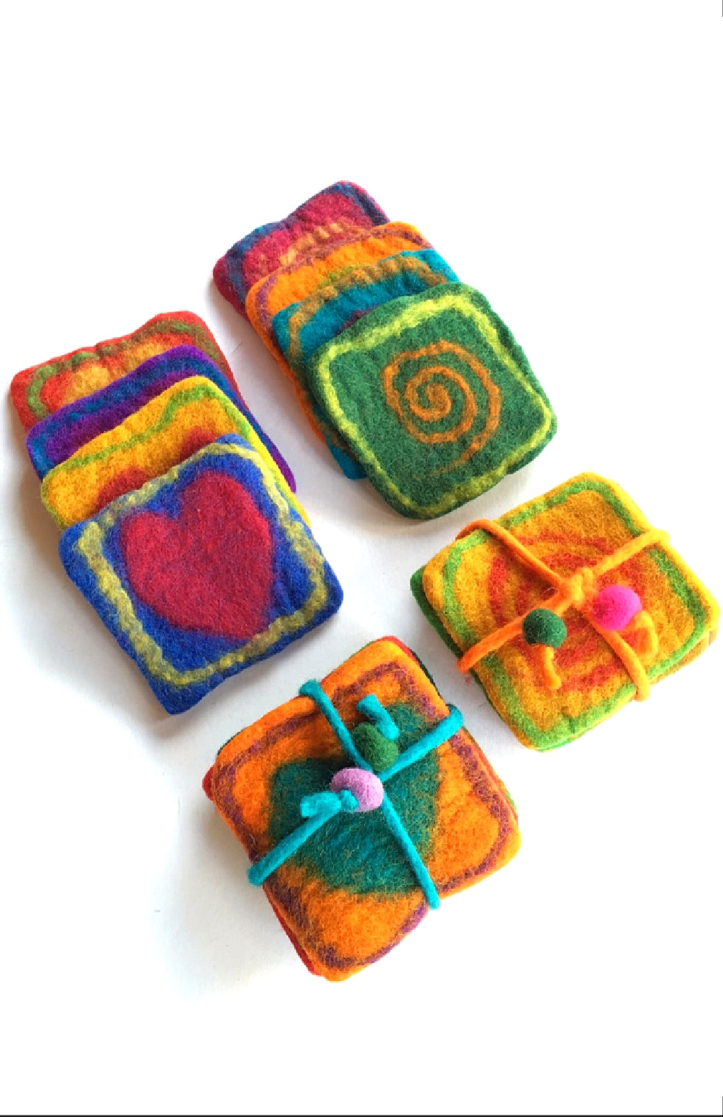 Felt Coasters, Assorted Designs - Set of 4