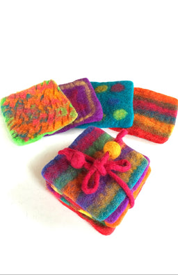 Felt Coasters, Assorted Designs - Set of 4