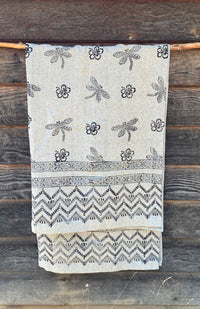 hand spun, hand block-printed cotton throw blanket in assorted colors and designs. Handmade in Nepal