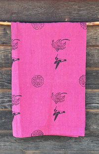 hand spun, hand block-printed cotton throw blanket in assorted colors and designs. Handmade in Nepal