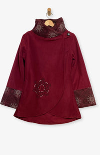 Cozy Handmade Long Fleece Jacket Handmade in Nepal