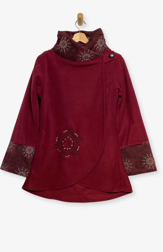 Cozy Handmade Long Fleece Jacket Handmade in Nepal