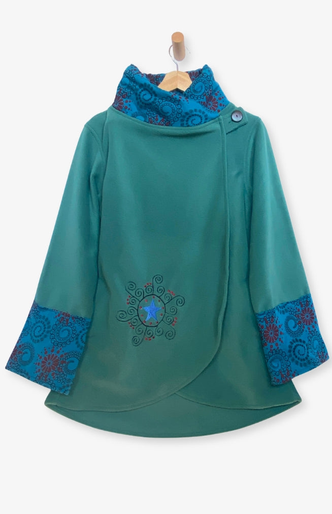 Cozy Handmade Long Fleece Jacket Handmade in Nepal