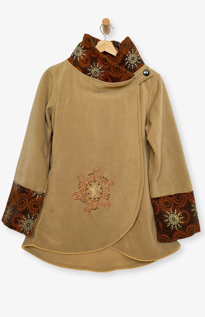 Cozy Handmade Long Fleece Jacket Handmade in Nepal