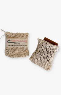 Silk crochet soap pouch. Washable and reusable, handmade in Nepal.