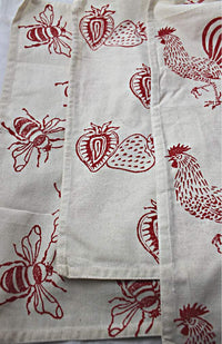 cotton block print dishtowel fair trade nepal