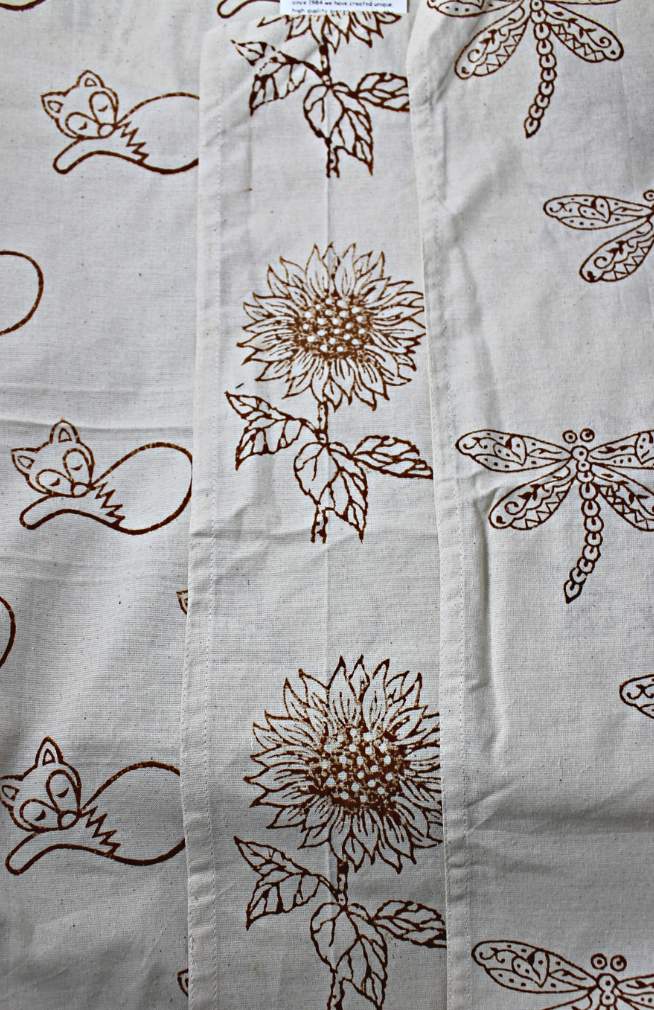 cotton block print dishtowel fair trade nepal