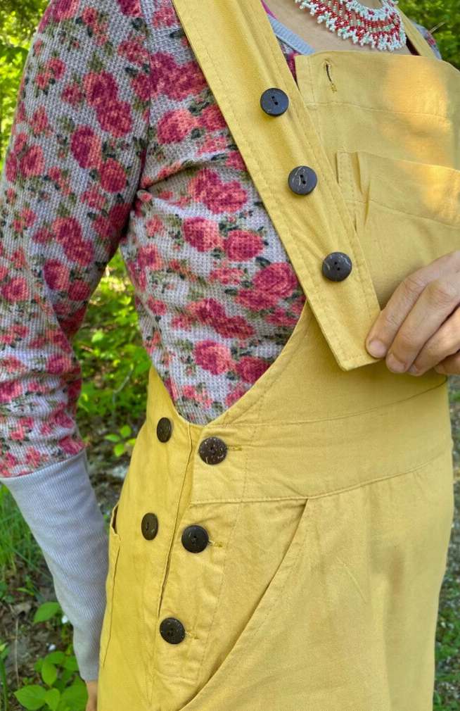 Cotton Bib Overall Dress