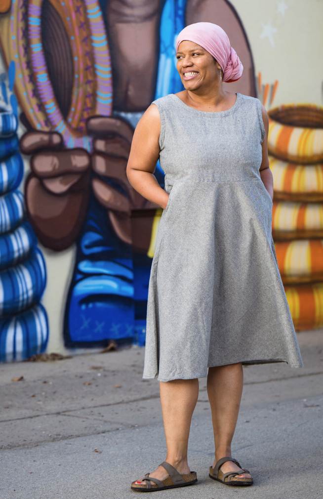 Cotton Sleeveless Dress with Tie