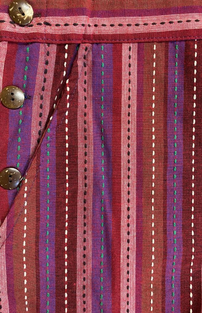Raspberry Embroidered Cotton Romper