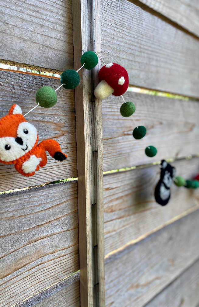 felted animal garland fair trade nepal