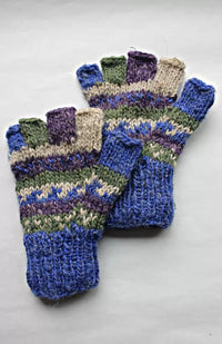 hemp wool fingerless glove fair trade nepal