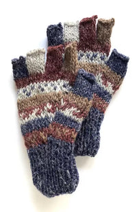 wool hemp fingerless glove fair trade nepal