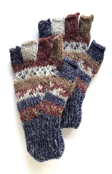 wool hemp fingerless glove fair trade nepal