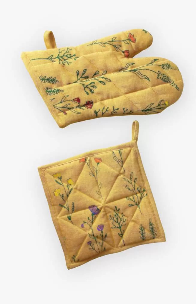 Floral Print Cotton Oven Mitt- Smaller Sized
