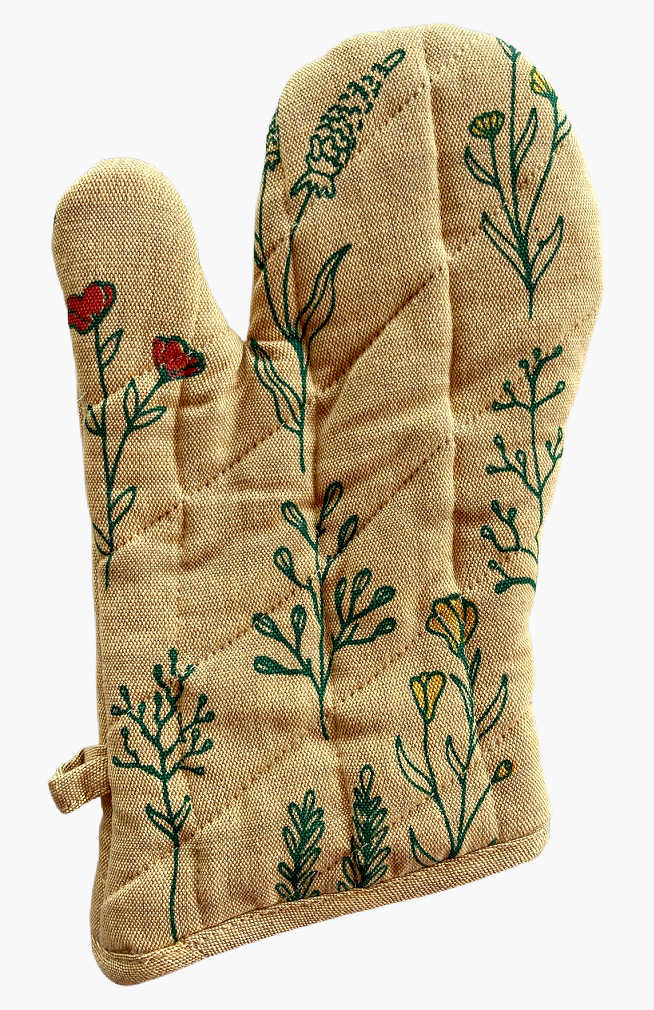 cotton flower oven mitt fair trade nepal