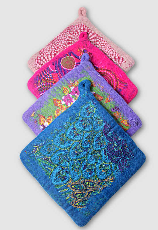 felt trivet square fair trade nepal