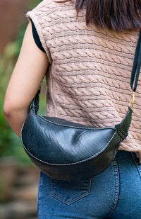 recycled rubber moon shaped purse