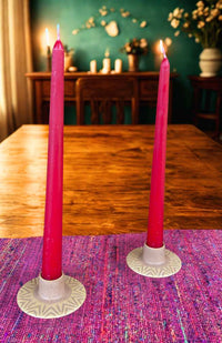 ceramic tapered candle holder round