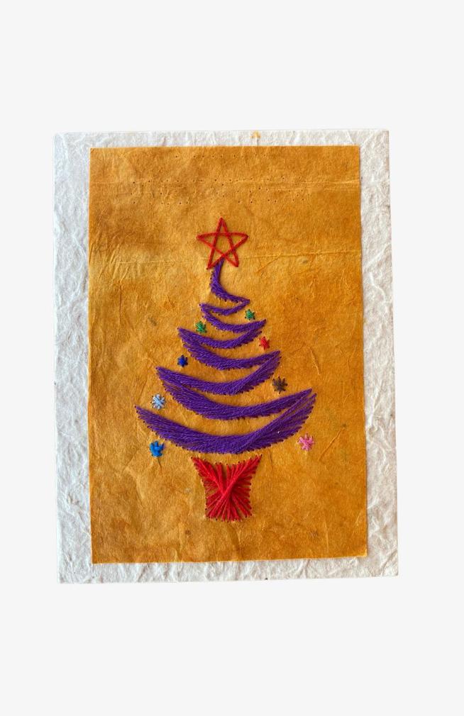 Embroidered Christmas Tree Card