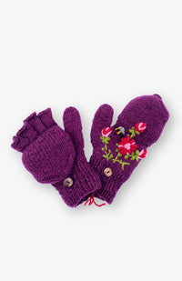 purple wool glitten with embroidery