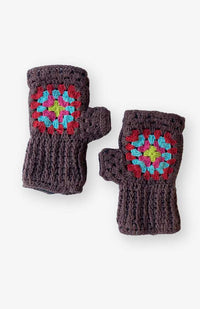 cotton crocheted granny square fingerless hand warmer