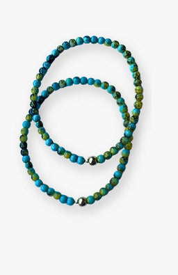 glass turquoise colored bead bracelet fair trade nepal