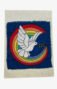 tree free greeting card with batik dove