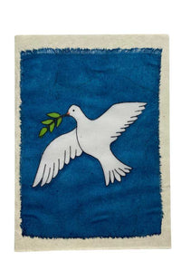 greeting card with batik dove, fair trade Nepal