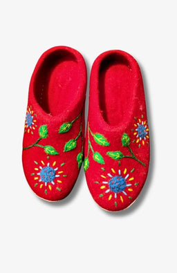 Fair Trade Embroidered Felt Slipper