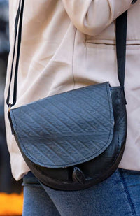 recycled half moon purse