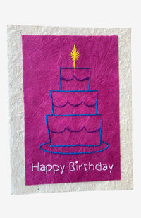 hand embroidered happy birthday card