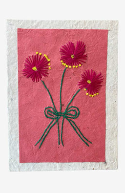 hand embroidered greeting card fair trade nepal