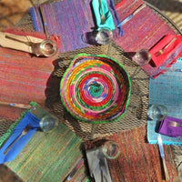 Hand Woven Repurposed Silk & Cotton Placemat with Fringe