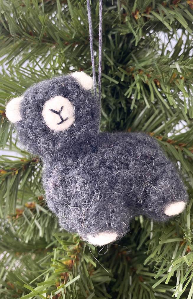 felt alpaca ornament fair trade Nepal