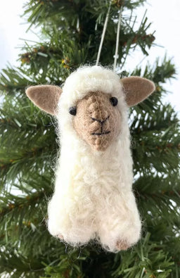 felt sheep ornament fair trade Nepal