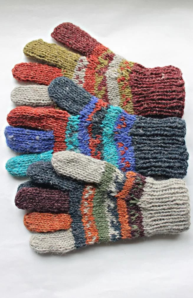 hemp wool glove fair trade nepal