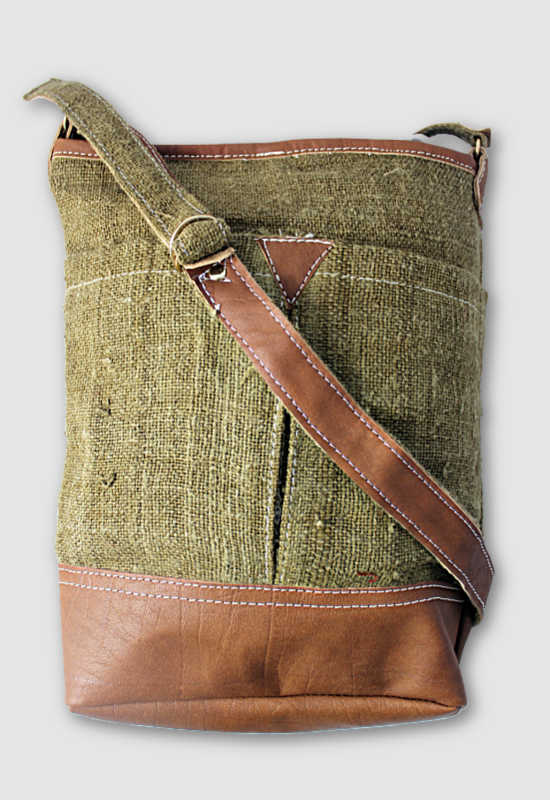hemp leather purse fair trade nepal