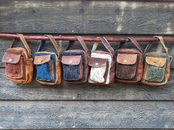 hemp leather camera bag fair trade nepal