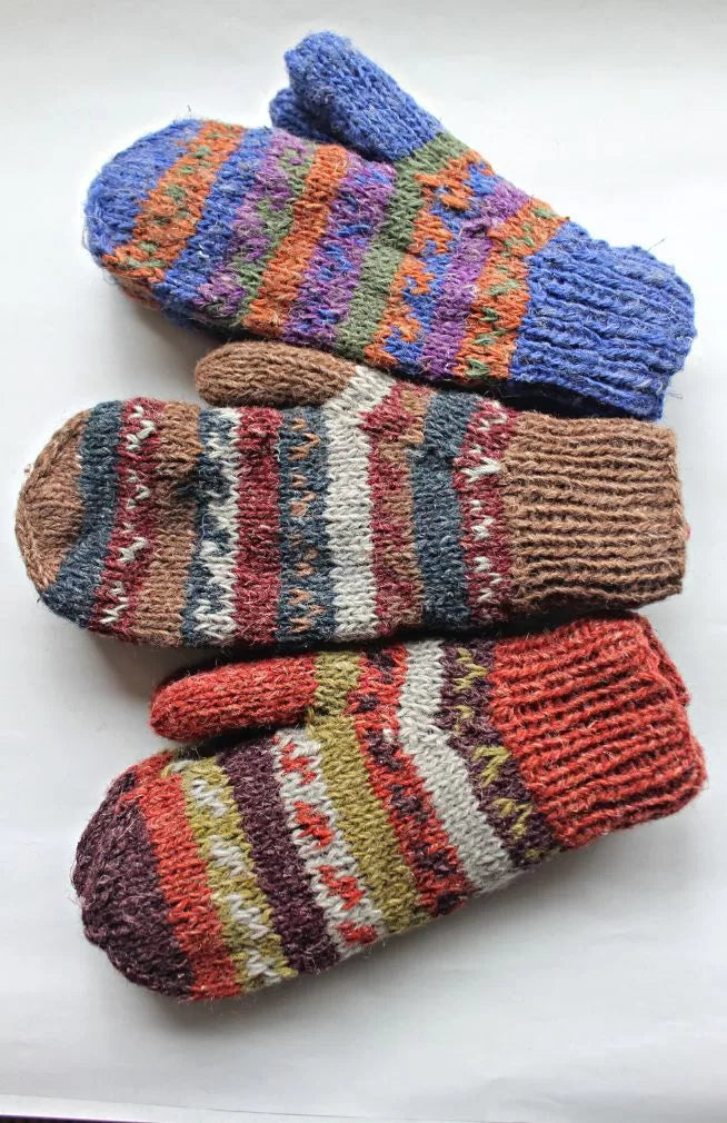 hemp wool mitten fair trade nepal