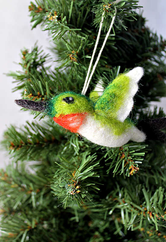 felt ornament hummingbird fair trade nepal