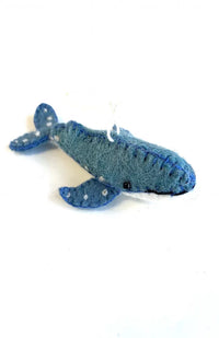 felt whale ornament fair trade nepal