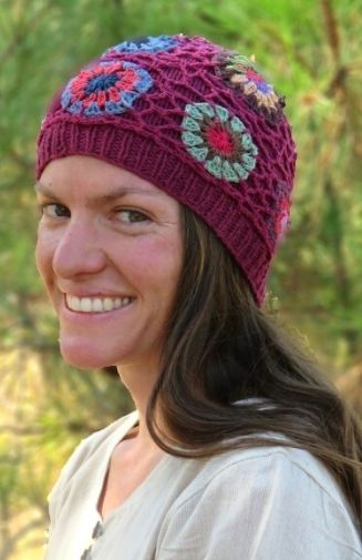 cotton knit hat fair trade nepal embroidered