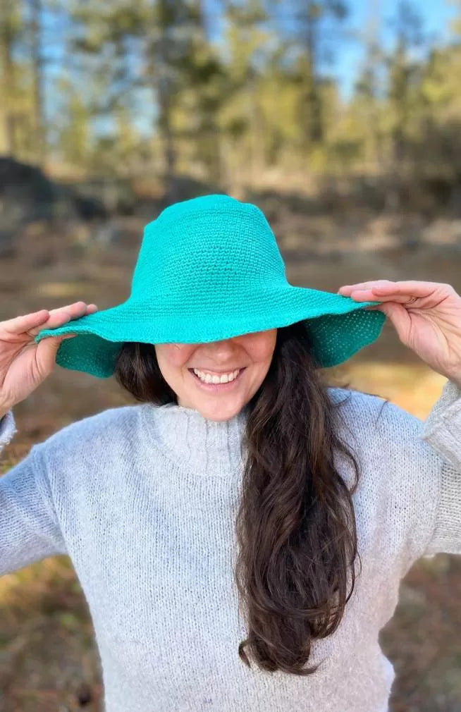 cotton wide brim sun hat, fair trade Nepal