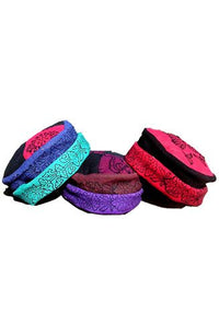 Cotton blockprint skull hat, fair trade Nepal