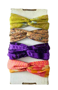 Vintage Sari Headband w/ Double Wrapped Loop