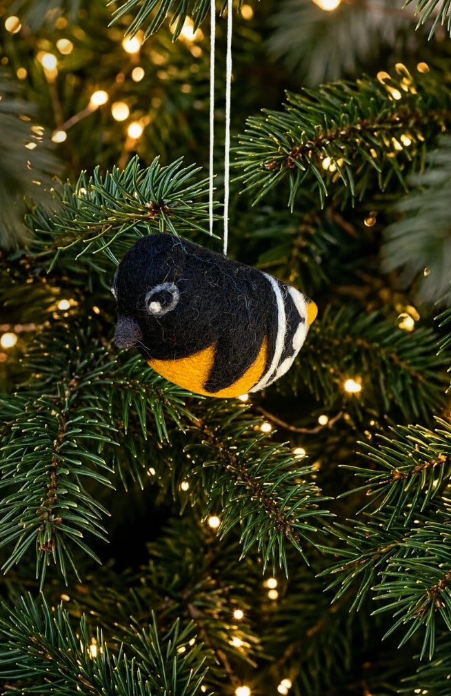 felt bird ornament fair trade nepal