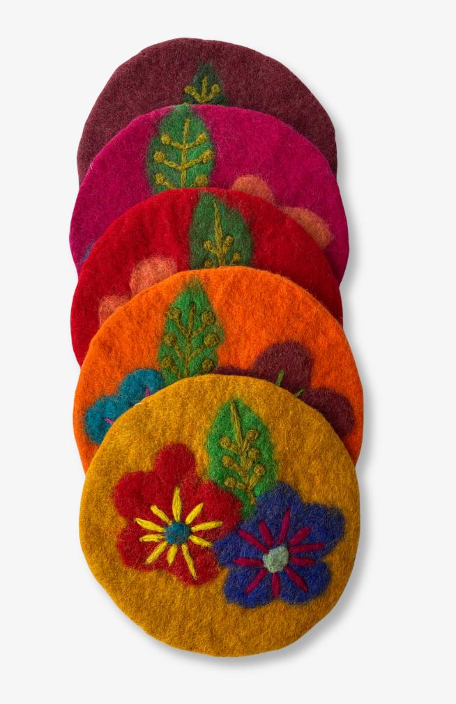 Handmade Felt Flower Trivet