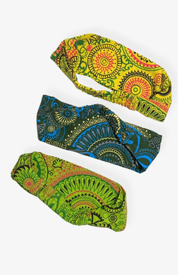 Handmade cotton printed shayma headband. Fair Trade Nepal.